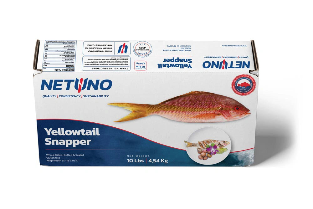WILD CAUGHT YELLOW TAIL SNAPPER 1-2 POUNDS (10 POUND BOX)