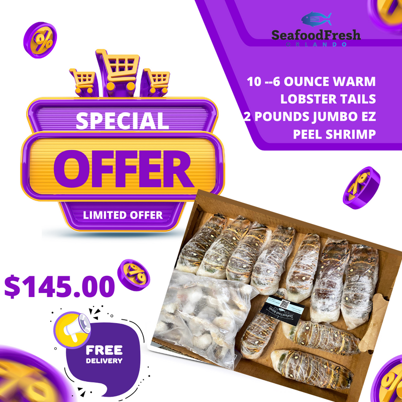 10 --- 6 ounce lobster tails 2 pounds jumbo ez peel