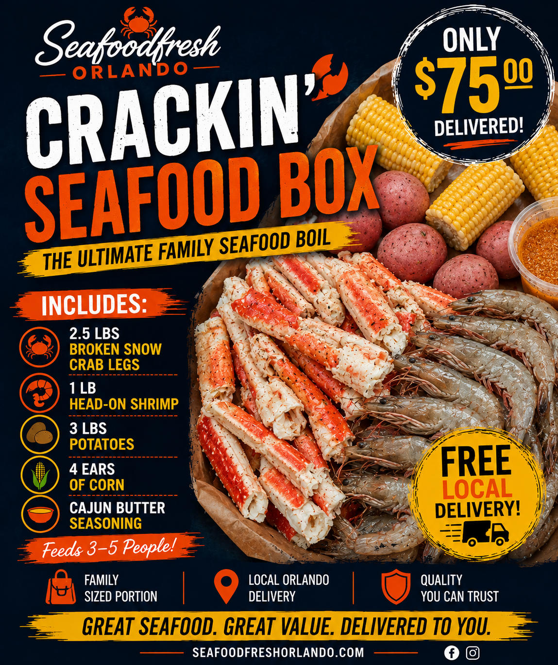 CRACKIN SEAFOOD BOIL 2-5 person