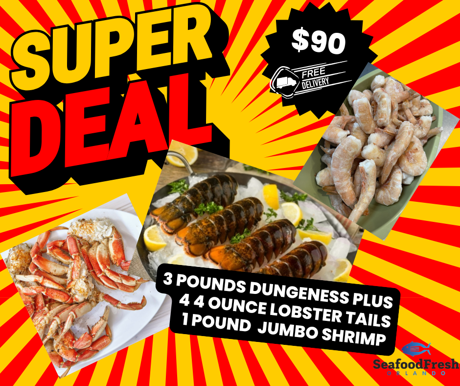 SUPER DEAL DUNGENESS  CRAB-SHRIMP LOBSTER TAIL ONE LOW PRICE
