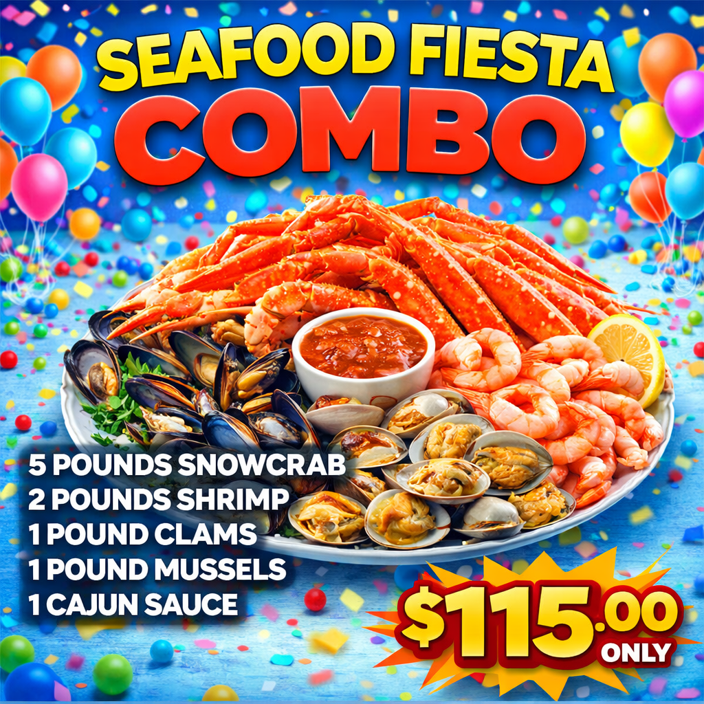 SEAFOOD FIESTA CRAB-SHRIMP-MUSSEL-CLAM-SAUCE