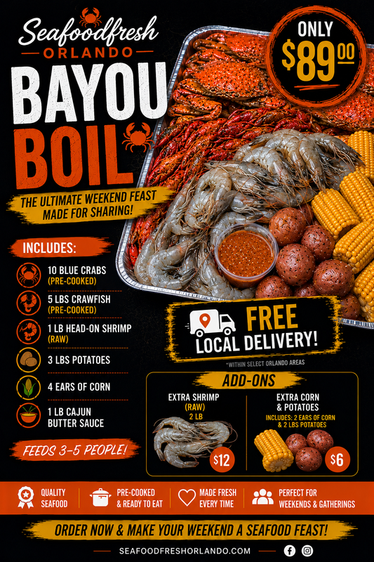 BAYOU BOIL  crawfish ,blue crab and much more!!