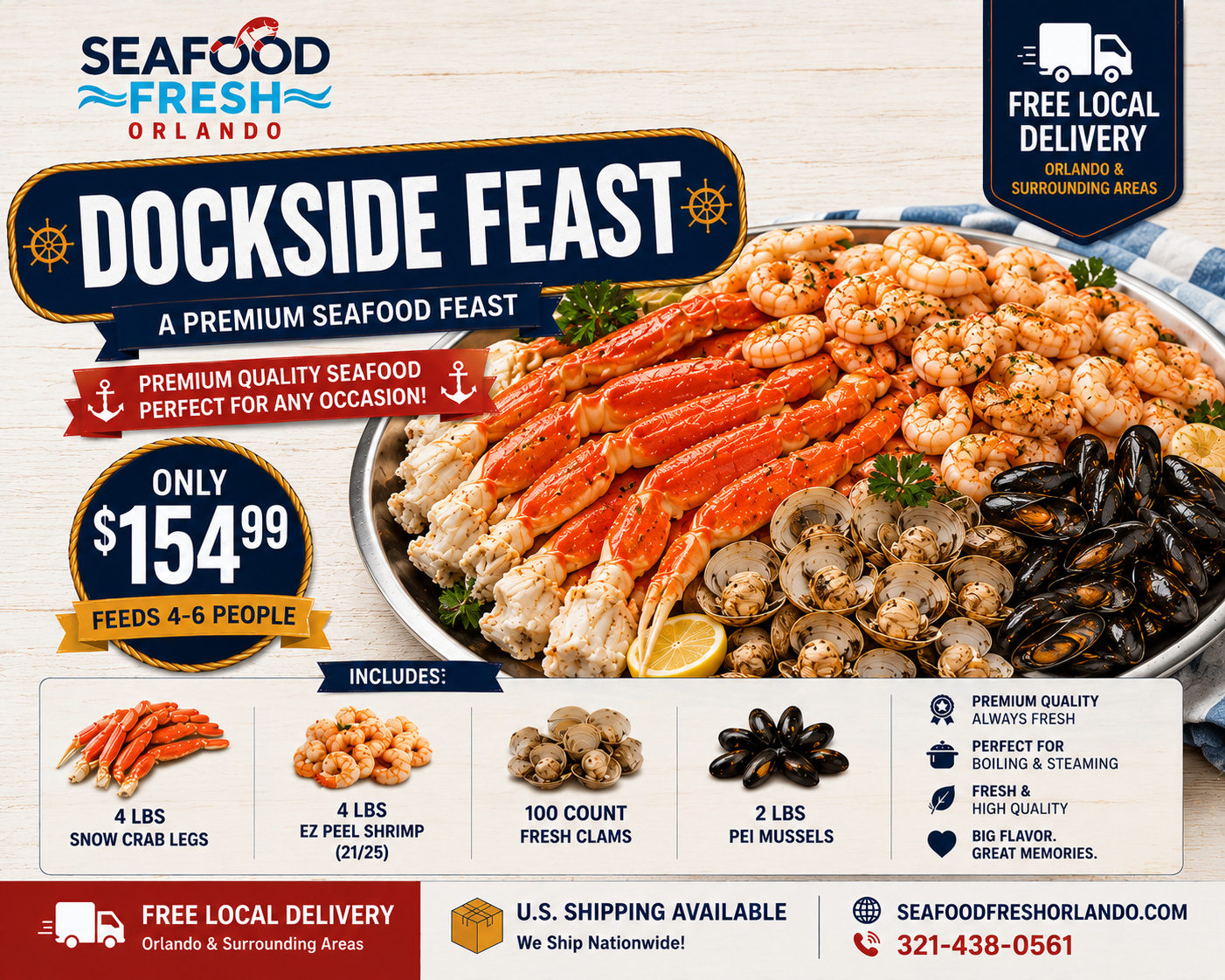 Dockside Feast ..  Snow crab ,,Shrimp  ,, Mussels