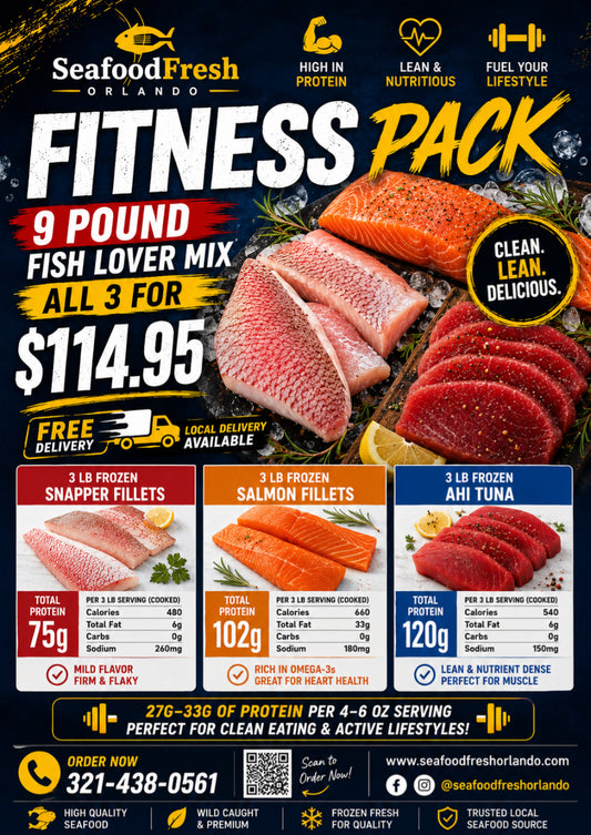 Fitness Mix: Salmon, Snapper & Ahi Tuna — 9 lbs (3 lbs Each)