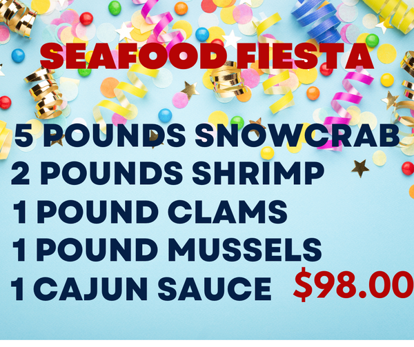 SEAFOOD FIESTA CRAB-SHRIMP-MUSSEL-CLAM-SAUCE