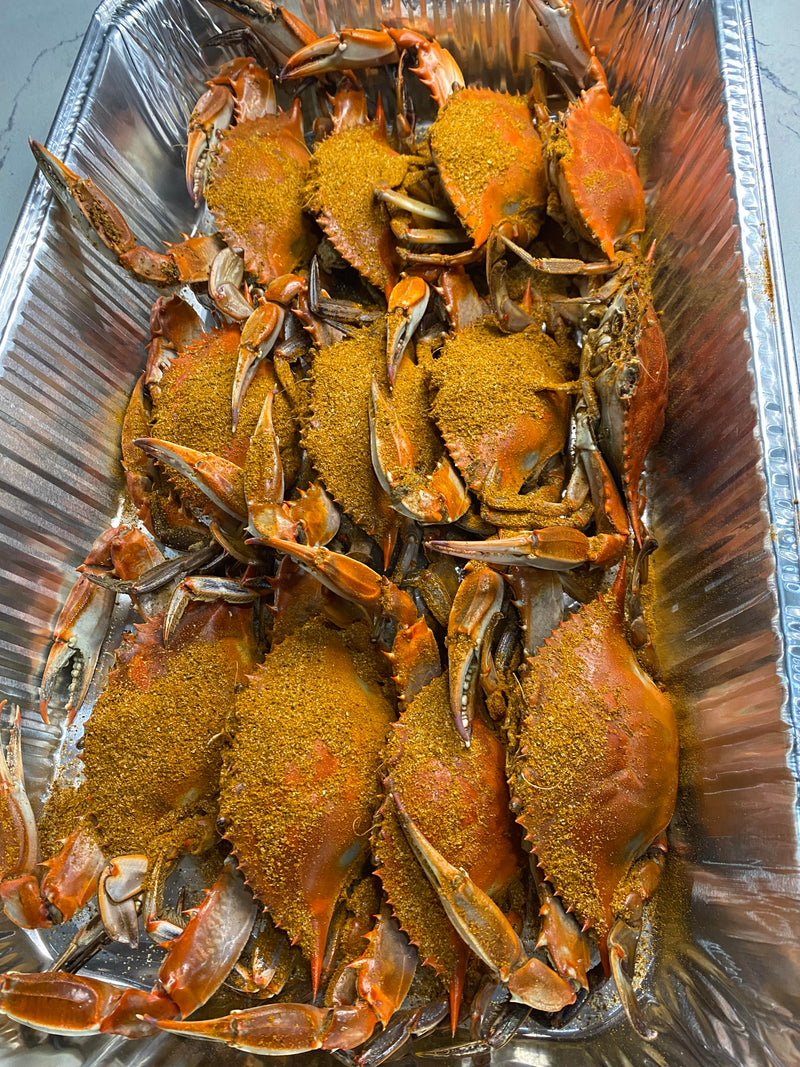 15-minute meal deal 12 seasoned frozen blue crab,shrimp,pan,extra seasoning
